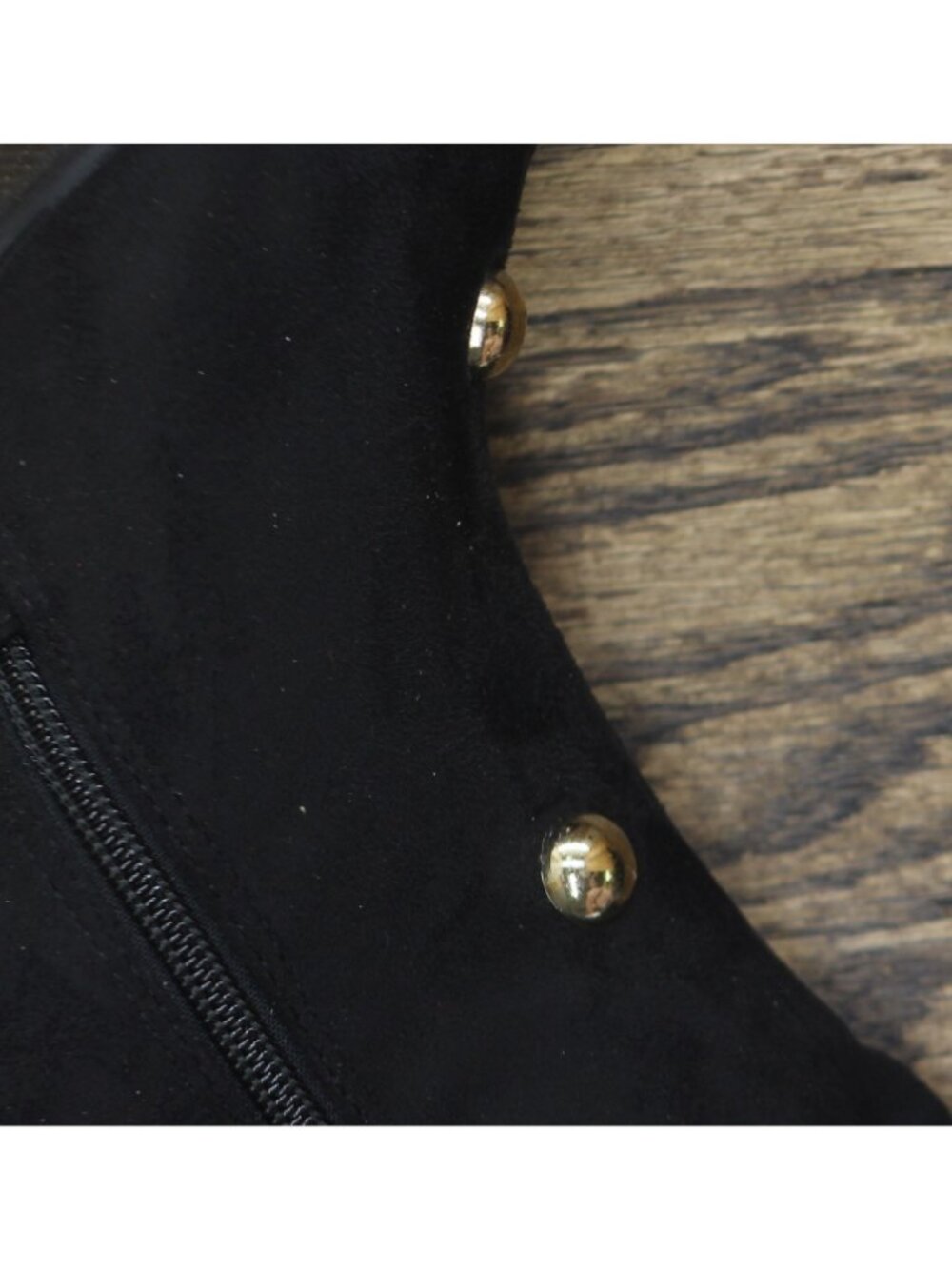 NWT A New Day Justice Boots Faux Suede Embellished Pin Jet Black / Gold 7.5M - Picture 10 of 10